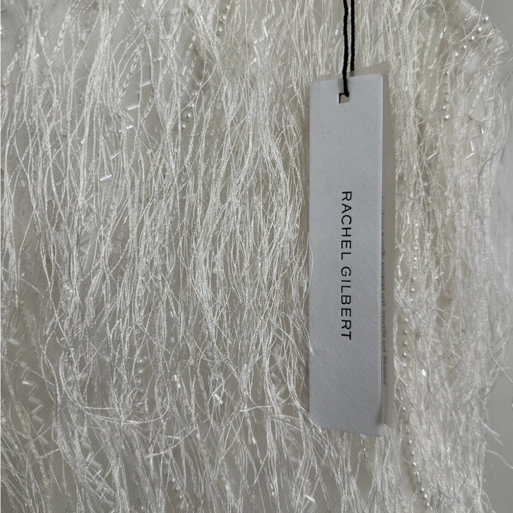 Rachel Gilbert White Strapless Feather Mini Dress - Picture 4 of 7